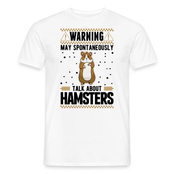 Warnung Hamster Hamsterrad Goldhamster - Männer T-Shirt - Weiß - Vorne - AI Model Male 178 dark (178cm)