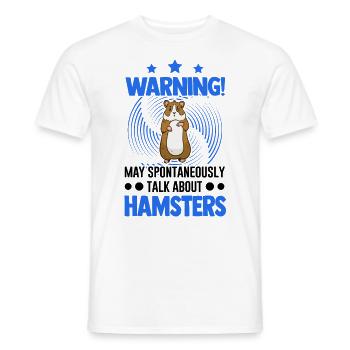Warnung Hamster Hamsterrad Goldhamster - Männer T-Shirt - Weiß - Vorne - AI Model Male 178 dark (178cm)
