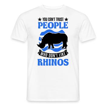 Rhinocéros Cadeau Rhinocéros - T-shirt homme - blanc - Devant - AI Model Male 178 dark (178cm)