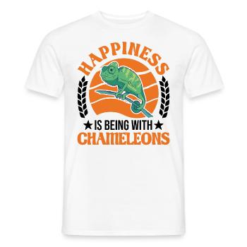 La felicidad es estar con camaleones camaleón - Camiseta hombre - blanco - delante - AI Model Male 178 dark (178cm)