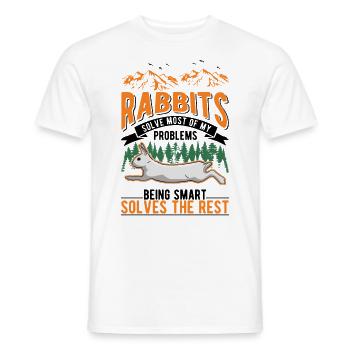 Rabbit Rabbit Rabbit Rabbit - Men's T-Shirt - white - Front - AI Model Male 178 dark (178cm)