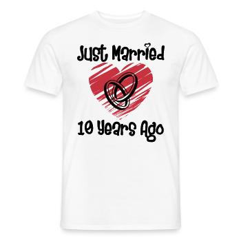 Je viens de me marier il y a 10 ans 10e anniversaire de mariage - T-shirt homme - blanc - Devant - AI Model Male 178 dark (178cm)