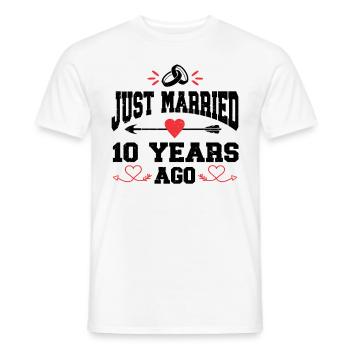 Je viens de me marier il y a 10 ans 10e anniversaire de mariage - T-shirt homme - blanc - Devant - AI Model Male 178 dark (178cm)