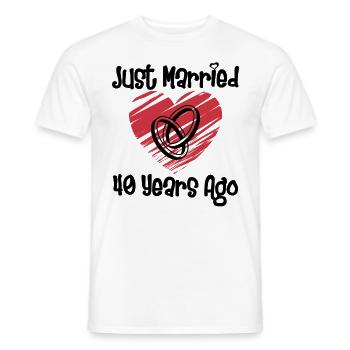 Je viens de me marier il y a 40 ans 40e anniversaire de mariage - T-shirt homme - blanc - Devant - AI Model Male 178 dark (178cm)