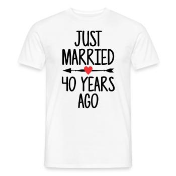 Je viens de me marier il y a 40 ans 40e anniversaire de mariage - T-shirt homme - blanc - Devant - AI Model Male 178 dark (178cm)