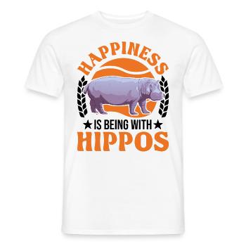 Hippo Lucky Hippo Hippo - T-shirt homme - blanc - Devant - AI Model Male 178 dark (178cm)