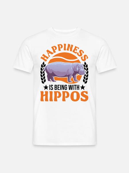 Hippo Lucky Hippo Hippo - Men's T-Shirt - white