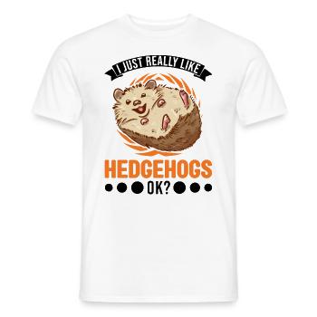 J’aime vraiment Hedgehogs Hedgehogs Hedgehog - T-shirt homme - blanc - Devant - AI Model Male 178 dark (178cm)