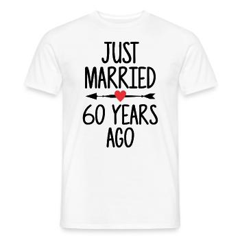 Je viens de me marier il y a 60 ans 60e anniversaire de mariage - T-shirt homme - blanc - Devant - AI Model Male 178 dark (178cm)