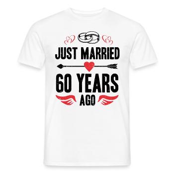 Je viens de me marier il y a 60 ans 60e anniversaire de mariage - T-shirt homme - blanc - Devant - AI Model Male 178 dark (178cm)