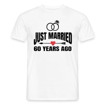 Je viens de me marier il y a 60 ans 60e anniversaire de mariage - T-shirt homme - blanc - Devant - AI Model Male 178 dark (178cm)
