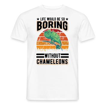 Chameleon Cadeau Caméléon - T-shirt homme - blanc - Devant - AI Model Male 178 dark (178cm)