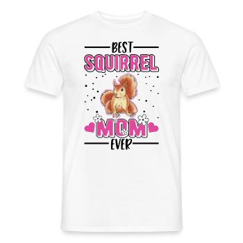 Best Squirrel Mom Ever Eichhörnchen Mama - Men's T-Shirt - white - Front - AI Model Male 178 dark (178cm)