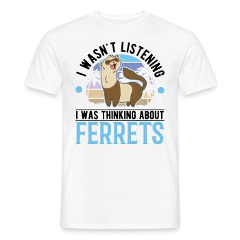 Ferret Lover Ferret Cadeau - T-shirt homme - blanc - Devant - AI Model Male 178 dark (178cm)
