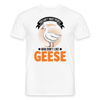 Oies Cadeau oie Amateurs Éleveurs d’oies Éleveurs d’oies - T-shirt homme - blanc - Devant - AI Model Male 178 dark (178cm)