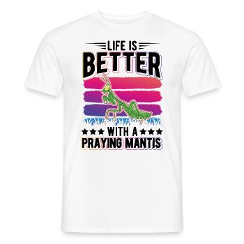 Gottesanbeterin Mantis Fangschrecke - Männer T-Shirt - Weiß - Vorne - AI Model Male 178 dark (178cm)