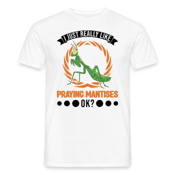 Praying Mantis Gift Mantis Mantis Mantis Fangschrecke - Men's T-Shirt - white - Front - AI Model Male 178 dark (178cm)