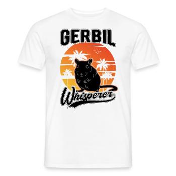 Gerbil Whisperer Racing Rat Gift Gerbil - Men's T-Shirt - white - Front - AI Model Male 178 dark (178cm)