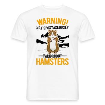 Warning Hamster Hamster Wheel Golden Hamster - Men's T-Shirt - white - Front - AI Model Male 178 dark (178cm)