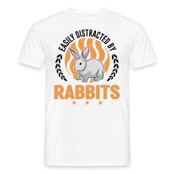Facilement distrait par Rabbits Rabbit Rabbit - T-shirt homme - blanc - Devant - AI Model Male 178 dark (178cm)