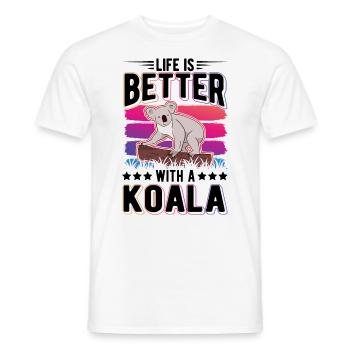 Life is better with a Koala Koala Bear - Men's T-Shirt - white - Front - AI Model Male 178 dark (178cm)
