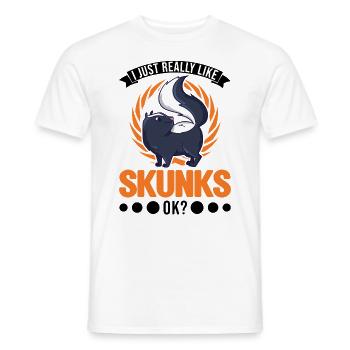 I just really like Skunks, ok Stinktier - Männer T-Shirt - Weiß - Vorne - AI Model Male 178 dark (178cm)