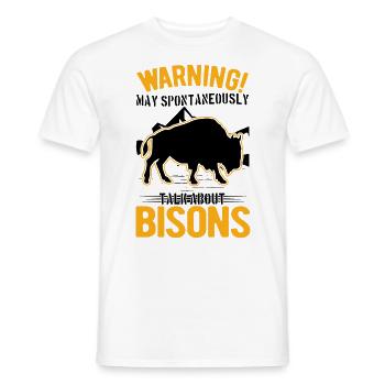 Warning Buffalo Bison Water Buffalo - Men's T-Shirt - white - Front - AI Model Male 178 dark (178cm)