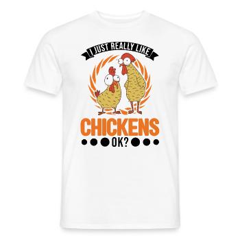 I just really like Chickens Landwirt Hühner - Männer T-Shirt - Weiß - Vorne - AI Model Male 178 dark (178cm)