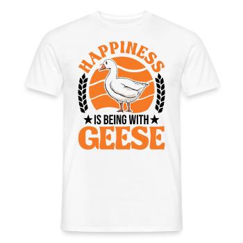 Geese Luck Goose lovers Goose breeders - Men's T-Shirt - white - Front - AI Model Male 178 dark (178cm)