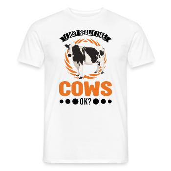 J’aime vraiment Cows Cattle Breeder Cow - T-shirt homme - blanc - Devant - AI Model Male 178 dark (178cm)