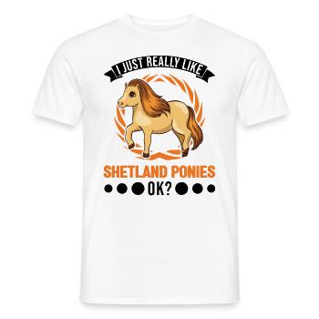 I just really like Shetland Ponies Shetty - Männer T-Shirt - Weiß - Vorne - AI Model Male 178 dark (178cm)