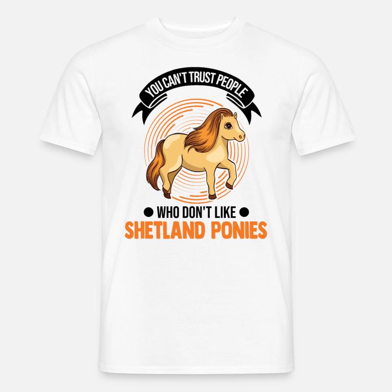 Shetland Pony Geschenk Shetty - Männer T-Shirt - Weiß