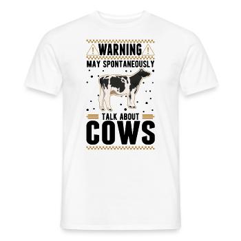 Peut parler spontanément de Vaches Vaches D’élevage Vaches - T-shirt homme - blanc - Devant - AI Model Male 178 dark (178cm)