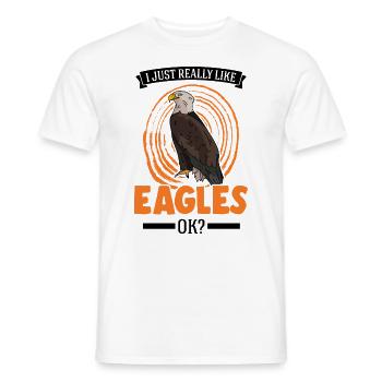 Ik hou gewoon heel erg van Eagles Golden Eagle Eagle - Heren T-shirt - wit - Voor - AI Model Male 178 dark (178cm)