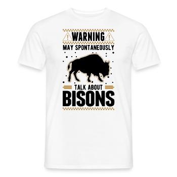 Warning Buffalo Bison Water Buffalo - Men's T-Shirt - white - Front - AI Model Male 178 dark (178cm)