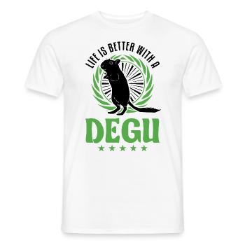 Life is better with a Degu - Männer T-Shirt - Weiß - Vorne - AI Model Male 178 dark (178cm)