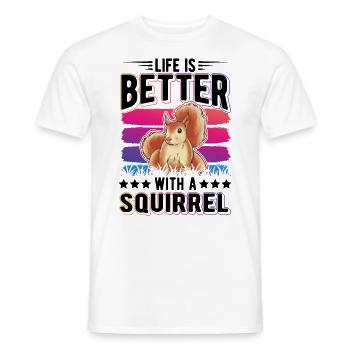 La vie est meilleure avec un écureuil Eichhörnchen - T-shirt homme - blanc - Devant - AI Model Male 178 dark (178cm)