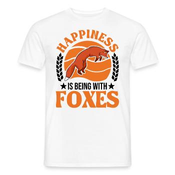 Happiness is being with Foxes Fuchs - Men's T-Shirt - white - Front - AI Model Male 178 dark (178cm)