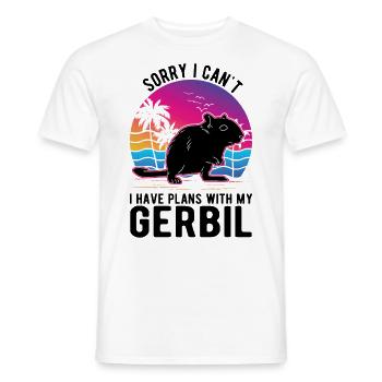 Gerbil Gift Racing Rat Germesau - Men's T-Shirt - white - Front - AI Model Male 178 dark (178cm)