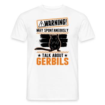 Warning Gerbil racing rat gerbil - Men's T-Shirt - white - Front - AI Model Male 178 dark (178cm)
