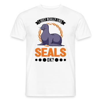 J’aime vraiment Seal Sea Lion Seal - T-shirt homme - blanc - Devant - AI Model Male 178 dark (178cm)