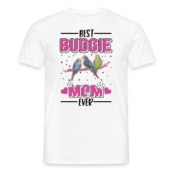 Budgie Mama Welli Parakeet - Men's T-Shirt - white - Front - AI Model Male 178 dark (178cm)