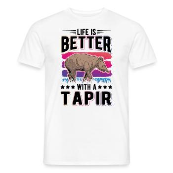 Life is better with a Tapir - Men's T-Shirt - white - Front - AI Model Male 178 dark (178cm)