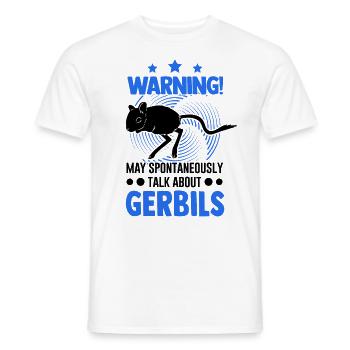Warning Gerbil racing rat gerbil - Men's T-Shirt - white - Front - AI Model Male 178 dark (178cm)