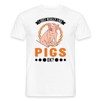 I just really like Pigs Landwirt Schweine - Männer T-Shirt - Weiß - Vorne - AI Model Male 178 dark (178cm)