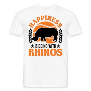 Rhinocéros Chanceux Rhinocéros - T-shirt homme - blanc - Devant - AI Model Male 178 dark (178cm)