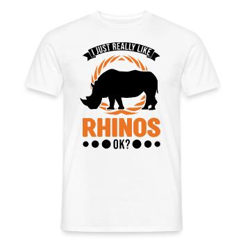 I just really like Rhinos Rhinozeros Nashorn - Männer T-Shirt - Weiß - Vorne - AI Model Male 178 dark (178cm)
