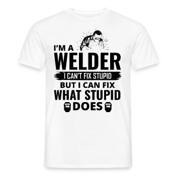 Welding Welder Metal Construction Ironworker - Men's T-Shirt - white - Front - AI Model Male 178 dark (178cm)