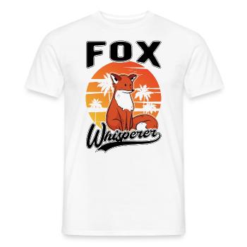 Fuchsflüsterer Fox Whisperer Fuchs - Men's T-Shirt - white - Front - AI Model Male 178 dark (178cm)