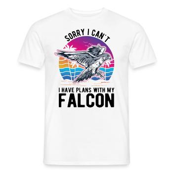 Falkner Geschenk Falke Falknerei Turmfalke - Männer T-Shirt - Weiß - Vorne - AI Model Male 178 dark (178cm)